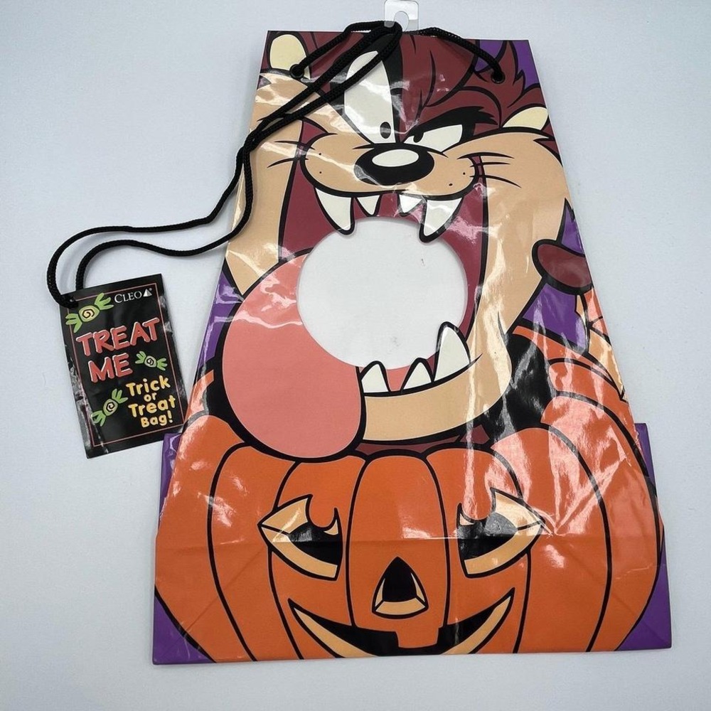 Vintage 1998 Looney Tunes Taz Halloween Trick or Treat Candy Bag‎ CLEO
